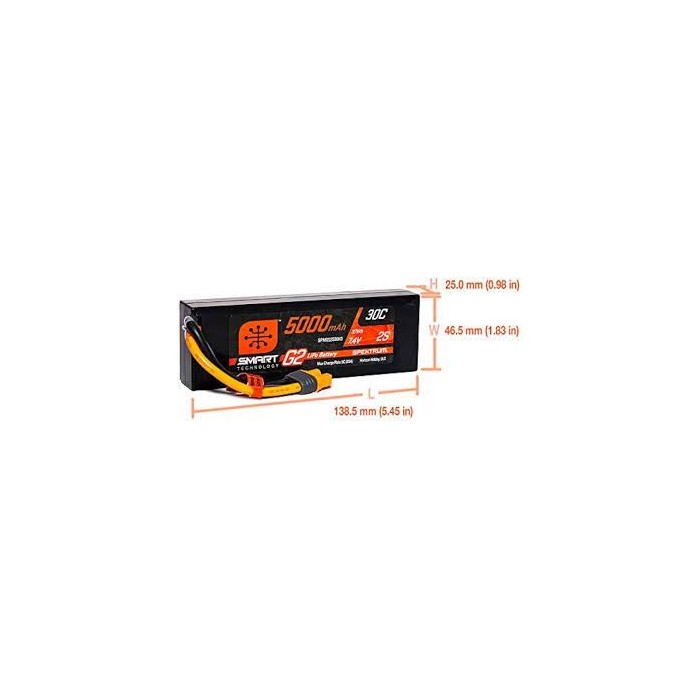 Spektrum - Batteria Li-Po 2S  7,4V 5000mAh 30C Sma