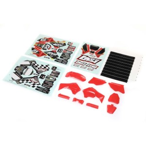 Losi - Parti in plastica Rosso con set decals Prom